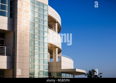 June 8, 2018 Los Angeles / CA / USA - Exterior view of the Research Institute building at Getty Center, designed by architect Richard Meier Stock Photo