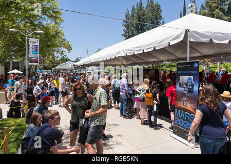 June 10, 2018 La Canada Flintridge / CA / USA -  Crowds of people enjoying the 'A ticket to explore JPL' annual event