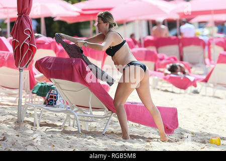 Mark Wahlberg seen outside the Sandy Lane Hotel with his wife Rhea Durham in Barbados - Barbados  Featuring: Rhea Durham Where: Barbados, Barbados When: 28 Dec 2018 Credit: WENN.com Stock Photo