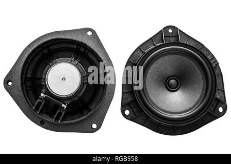 car acoustic speaker isolated on white background Stock Photo