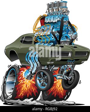 Classic American Muscle Car Hot Rod Cartoon Vector Illustration Stock  Vector Image & Art - Alamy