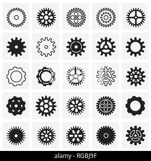 Gear icons set on squares background for graphic and web design, Modern simple vector sign. Internet concept. Trendy symbol for website design web button or mobile app. Stock Vector