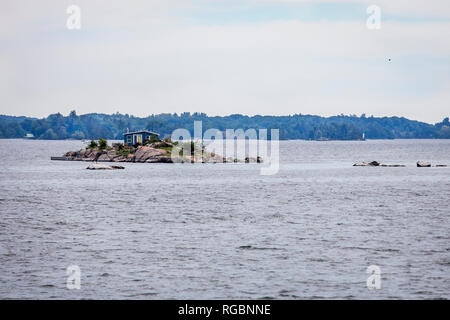 Thousand Islands National Park, Saint Lawrence River, Ontario, Canada, June 17, 2018: One of the many beautiful cottages on the Archipelago in summer Stock Photo
