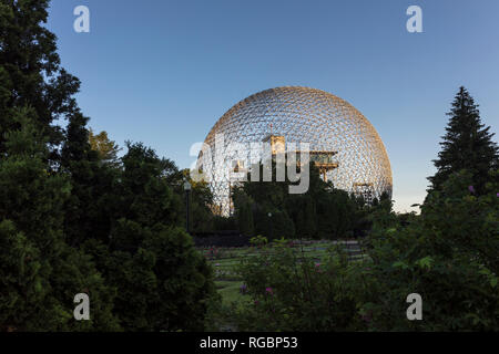 Montreal, Quebec, Canada, June 22, 2018: The Biosphere (French: 'La Biosphère de Montréal') is a museum dedicated to the environment and it'is located Stock Photo