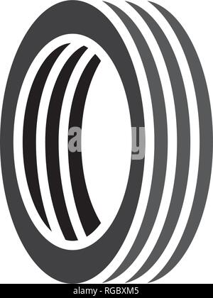 car tire letter o logo vector icon Stock Vector