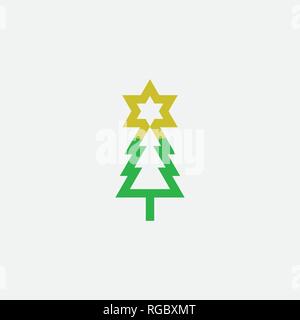 christmas tree star logo icon symbol design Stock Vector