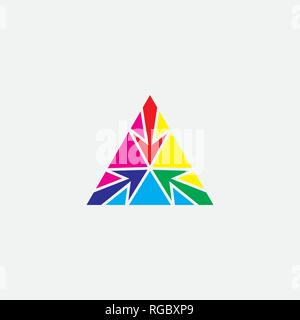 colorful triangle cmyk and rgb mix design Stock Vector