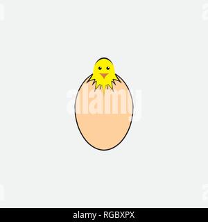 cracked egg with chick inside vector design Stock Vector