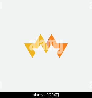 double letter m mm icon logotype symbol element Stock Vector