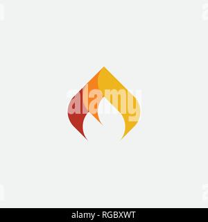 fire icon logo vector element burning flame Stock Vector
