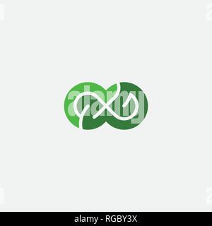 green symbol infinity logo endless Stock Vector