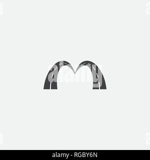 highway road letter m vector logo Stock Vector