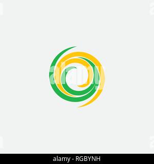 natural spring wave leaf vector logo design Stock Vector