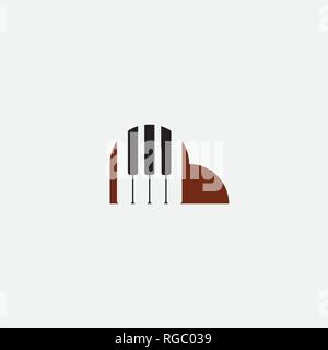 piano logo icon vector design element Stock Vector