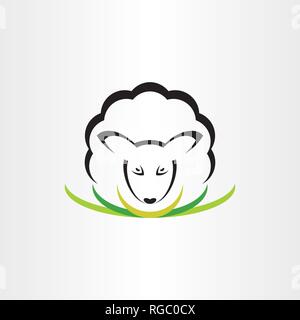 sheep logo vector icon symbol sign Stock Vector