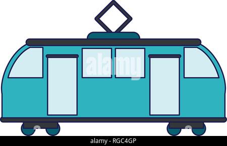 Train on rails sideview blue lines Stock Vector Image & Art - Alamy