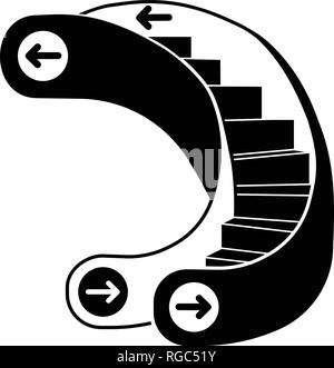 Curve escalator icon, simple style Stock Vector