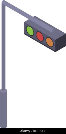 Horizontal traffic lights icon, isometric style Stock Vector