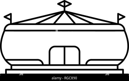 Sport arena icon, outline style Stock Vector