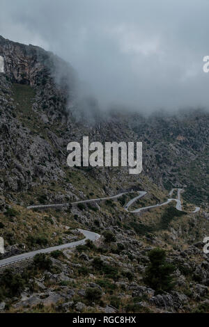 Spain, Mallorca, Sa Calobra, mountain road Stock Photo