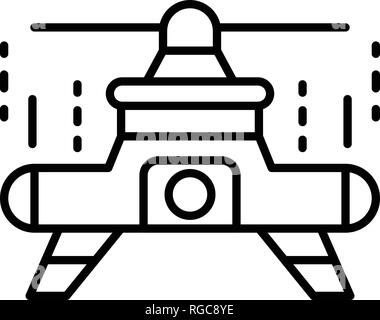 One propeller drone icon, outline style Stock Vector