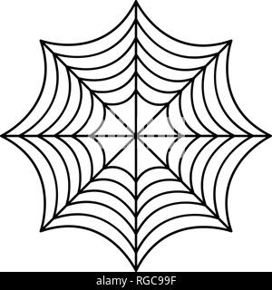 Perfect spider web icon, outline style Stock Vector