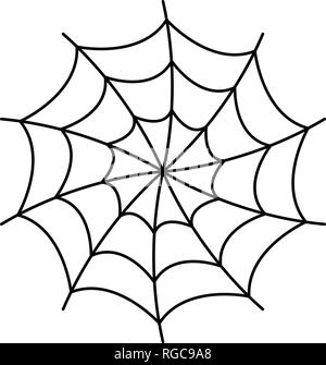 Spiral spider web icon, outline style Stock Vector