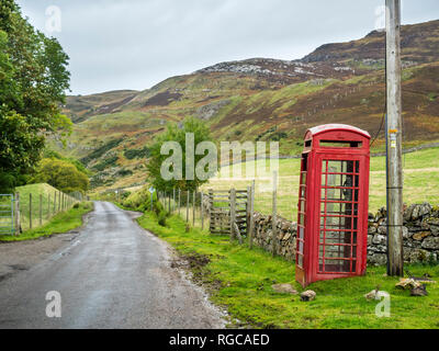 UK, Scotland, Highland, telephone booth at North Coast 500 Stock Photo