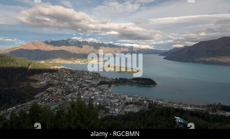 afternoon view from skyline in queenstown, new zealand Stock Photo
