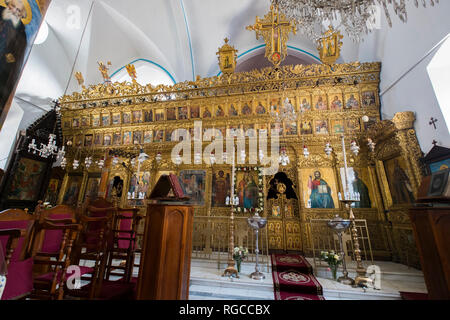 Amazing Greek alter inside the Church of St. Sava in Nicosia, Cyprus. Stock Photo