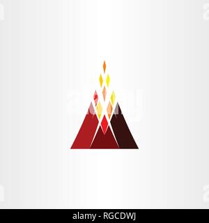 volcano mountain icon logo vector symbol Stock Vector