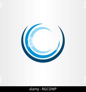 water wave letter o or c tourism logo icon design Stock Vector