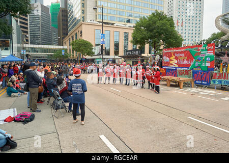 HONG KONG - CIRCA DECEMBER, 2015: people in downtown Hong Kong. Stock Photo