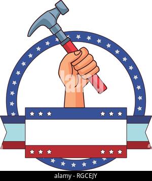 american labor day cartoon Stock Vector