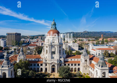 Aerial view of the  famous Pasadena City Hall at Los Angeles County, Calfornia Stock Photo