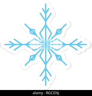 Cute snowflake sticker Stock Vector