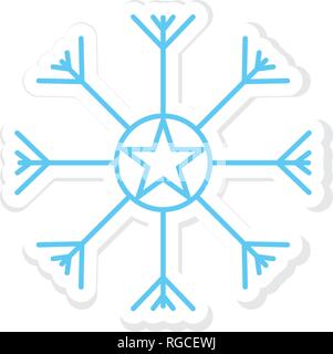 Cute snowflake sticker Stock Vector