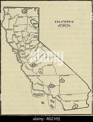. Bulletin of the U.S. Department of Agriculture. Agriculture; Agriculture. STATUS OP THE PRONGHORJSTED ANTELOPE, 1922-1924 27 The detailed information concerning the distribution and number of antelope now in California has been supplied mainly by M. Hall McAllister, of the California Academy of Sciences; George Neale, executive officer of the Cali- fornia Fish and Game Commission; and F. E. Garlough, of the rodent-control section of the Biological Survey. The distribution of antelope in California is approximately as follows (fig. 4) : 1. John O. Miller reported on February 28, 1923, that th