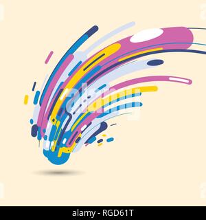 Abstract modern style with composition made of various rounded shapes in colorful design shapes. Curved geometric elements background. Vector illustra Stock Vector