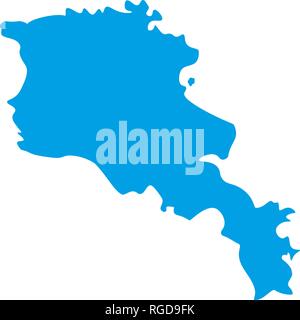 Map of Armenia - outline. Silhouette of Armenia map vector illustration Stock Vector