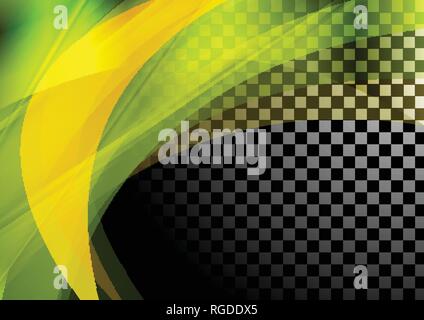 Colorful abstract waves on checkered background. Vector design Stock Vector