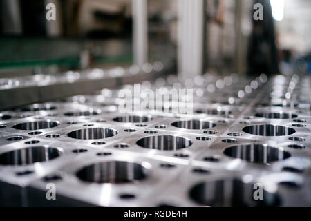 Stainless steel form in a factory Stock Photo