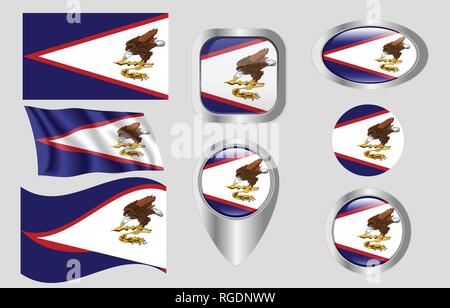 Flag of American Samoa Stock Vector