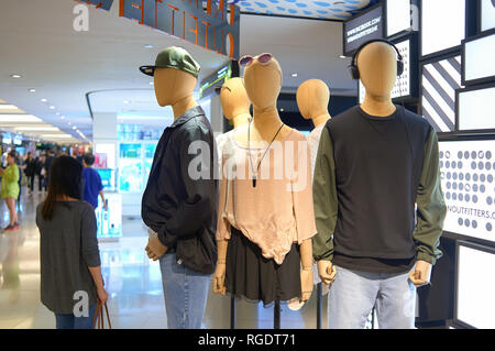 HONG KONG - JUNE 01, 2015: inside a shopping center. Hong Kong shopping malls are some of the biggest and most impressive in the world. Stock Photo