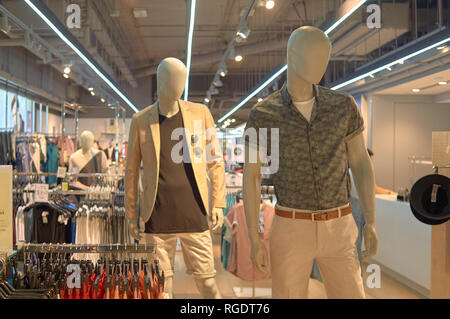 HONG KONG - JUNE 01, 2015: inside a shopping center. Hong Kong shopping malls are some of the biggest and most impressive in the world. Stock Photo