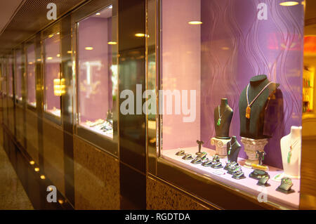 HONG KONG - MAY 05, 2015:  a display window in a jewellery store. Stock Photo