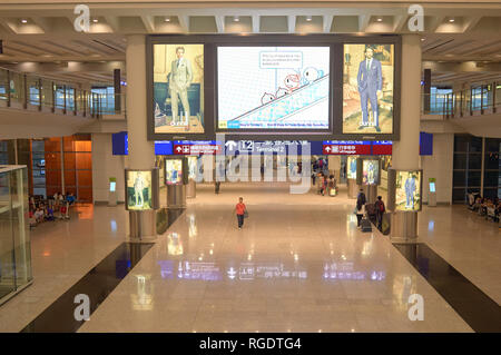 HONG KONG - MAY 06, 2015: inside Hong Kong International Airport. Stock Photo