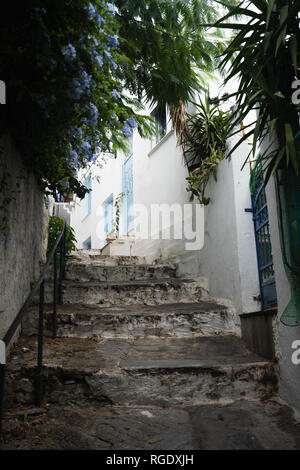 Traditional Greek Streets of Skiathos Town Stock Photo - Alamy