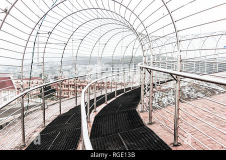 Security Gate at the Entrance. Entrance Gate View of Jawaharlal Nehru Stadium (Shillong), is a football stadium in Shillong, Meghalaya, India. mainly  Stock Photo