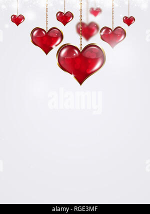 Valentine hearts on white background Stock Photo - Alamy